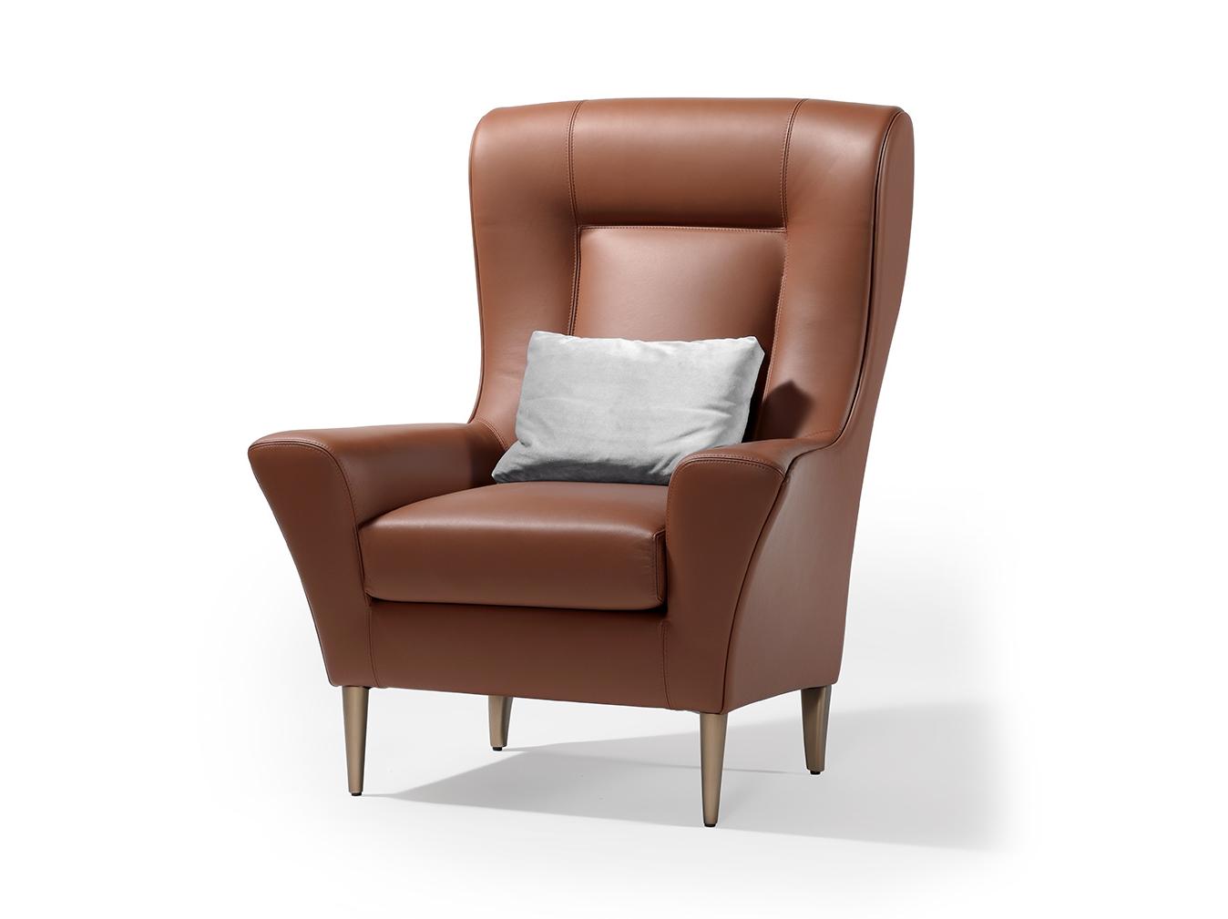 Bergere leather armchair with armrests | Bergère by Reflex
