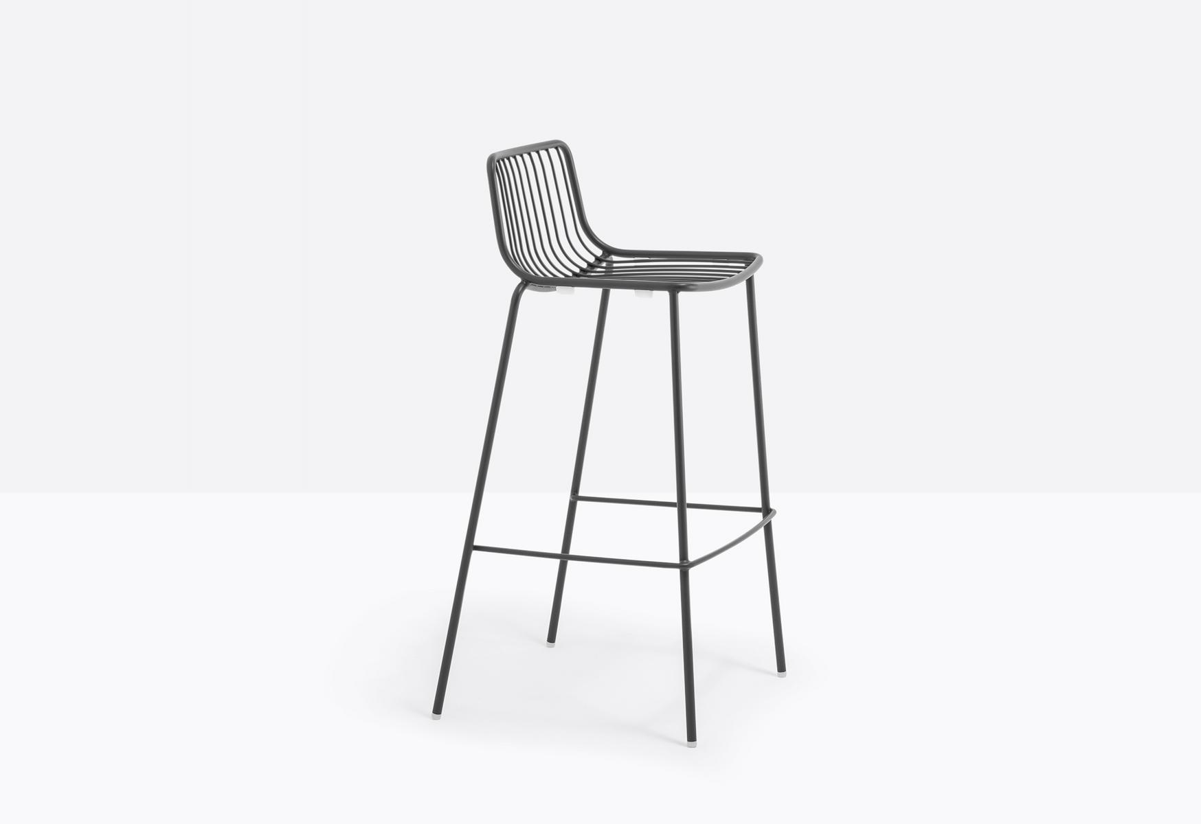 High metal stool with back | Nolita 3658 by Pedrali