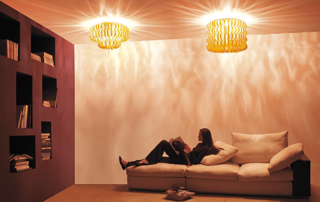 Glass ceiling lamp | Ecos Pl 60a by Vistosi