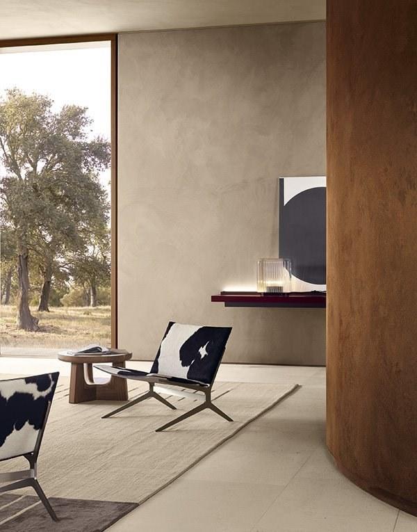 Leather armchair with footstool | Kay Lounge by Poliform