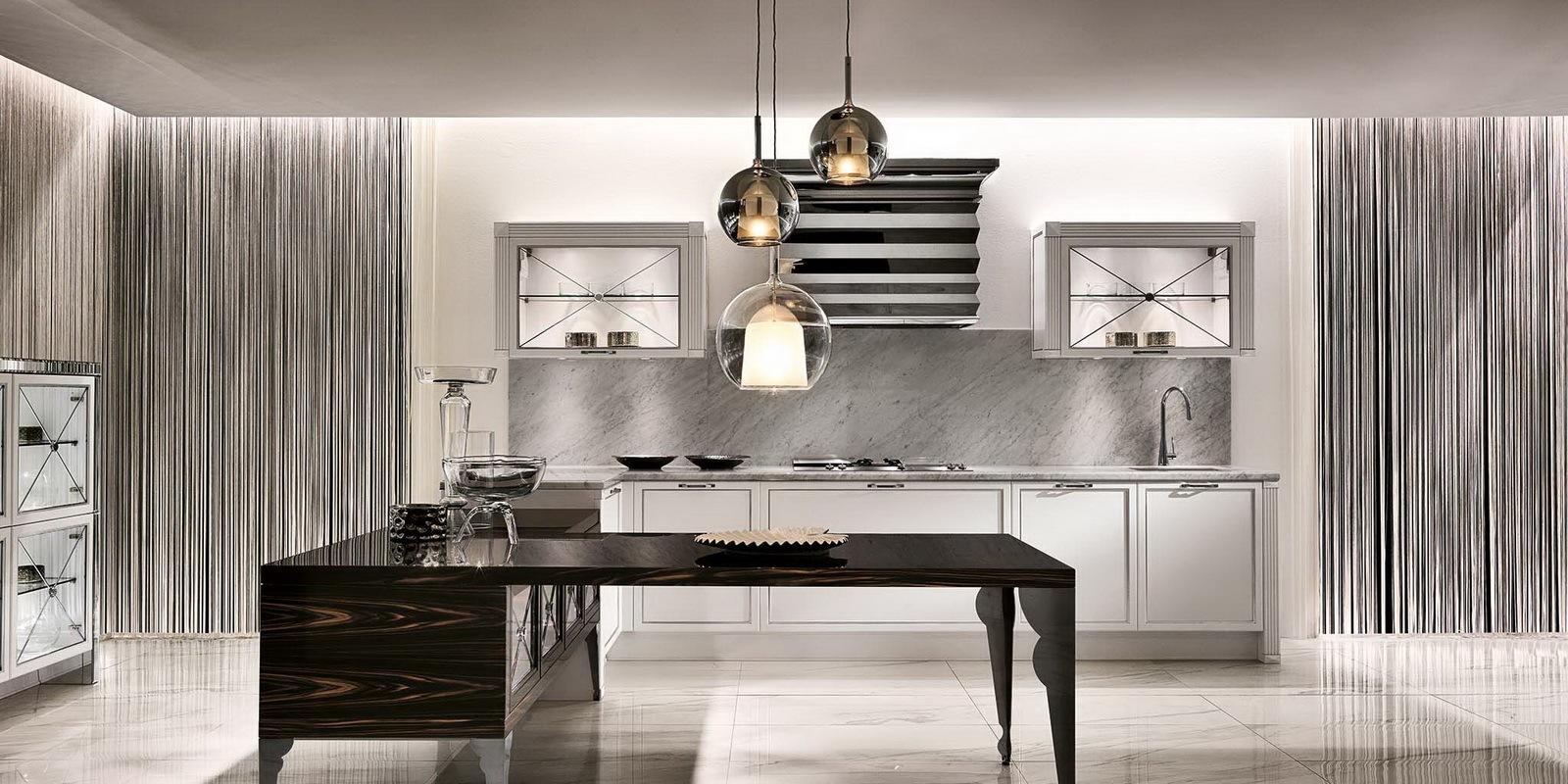 Lacquered kitchen with integrated handles Aster Cucine Luxury Glam