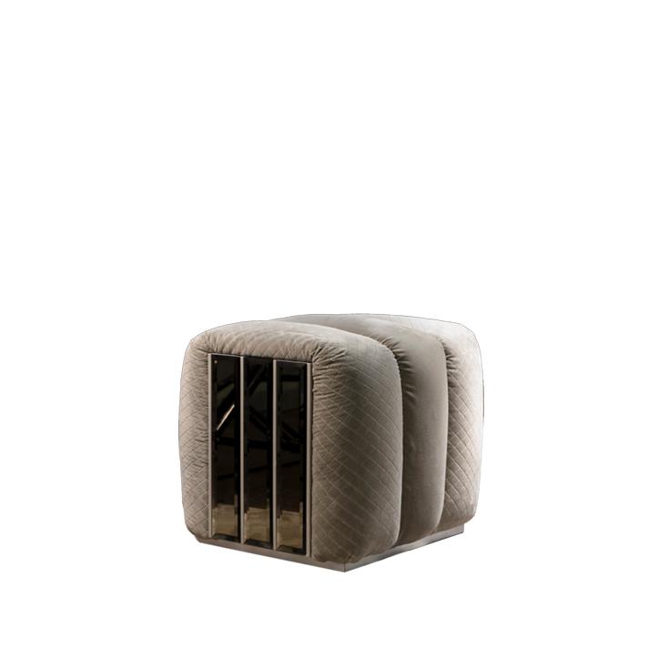 Rectangular velvet pouf | Ola by Mantellassi 1926