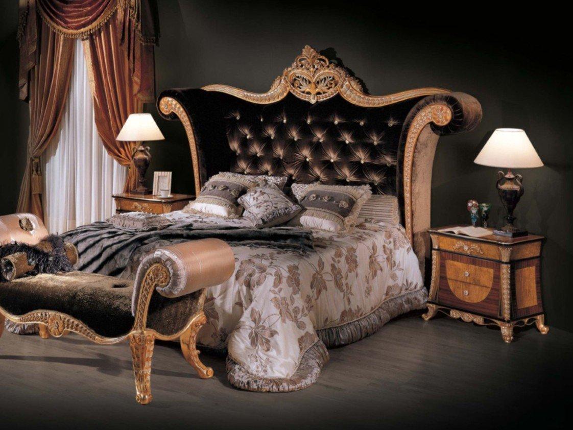 3131 Velvet double bed with tufted headboard