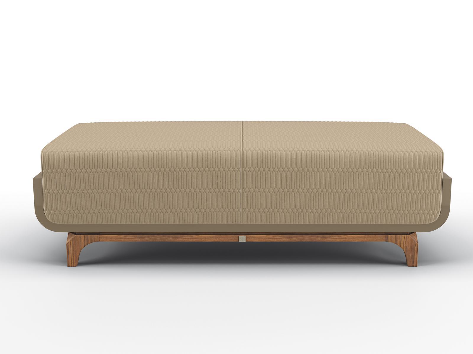 Upholstered leather bench | Fayr by Bruno Zampa