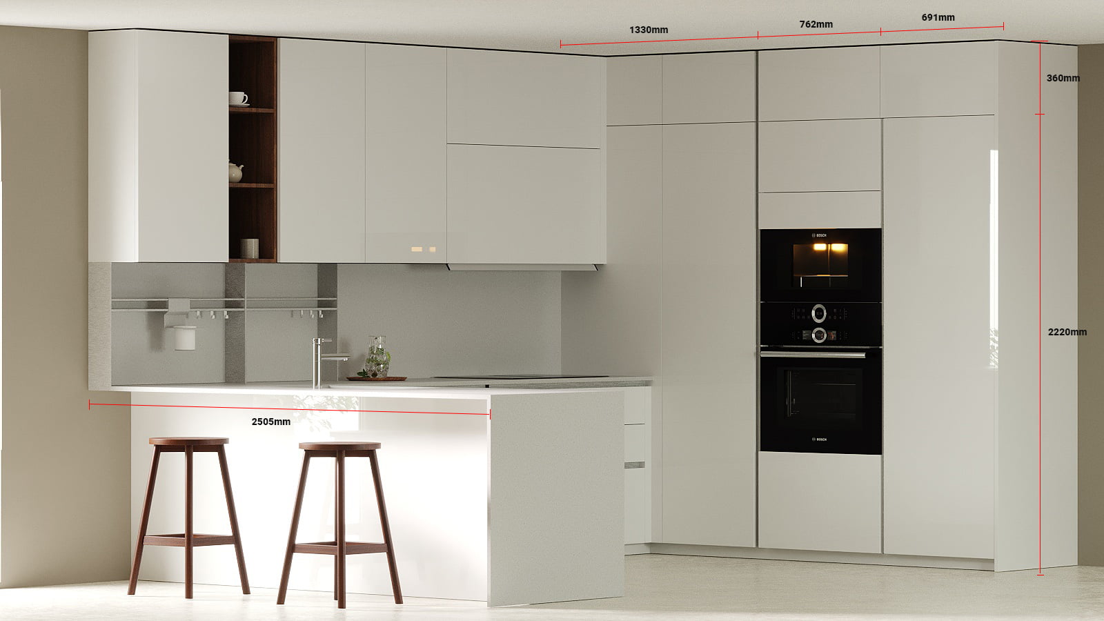 Kitchen without handles Lube Cucine Immagina