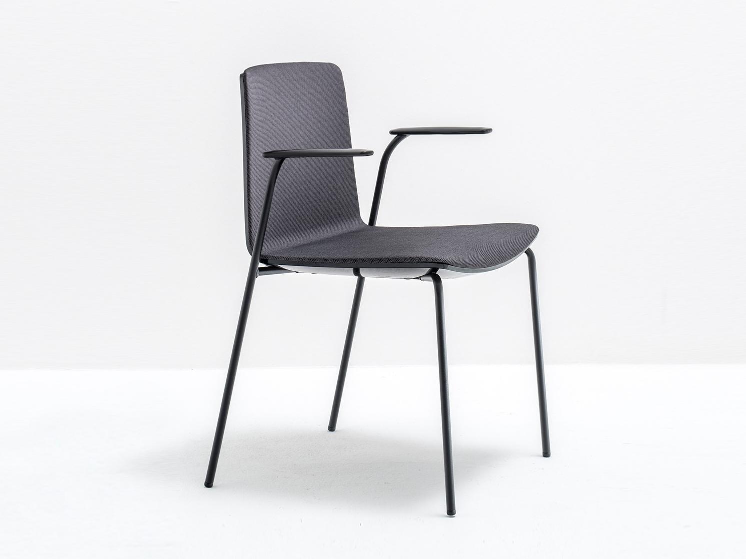 Upholstered polycarbonate chair with armrests | Noa 726 by Pedrali