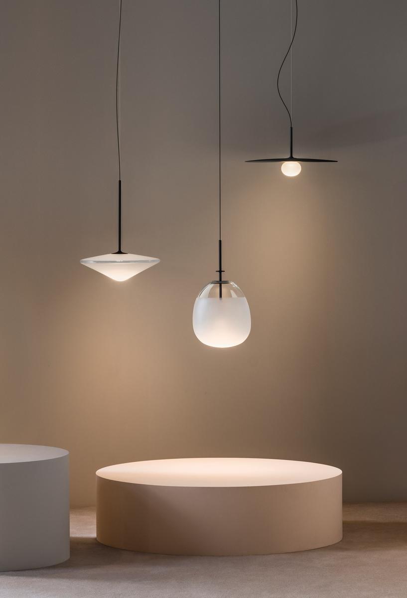 LED direct light glass and steel pendant lamp | Tempo 5772_5778 by Vibia