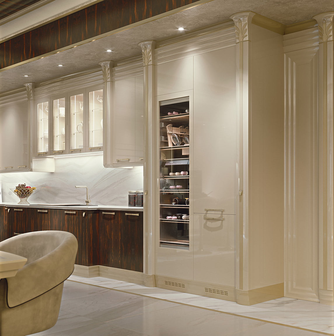 Veneer kitchen with handles Brummel Ego