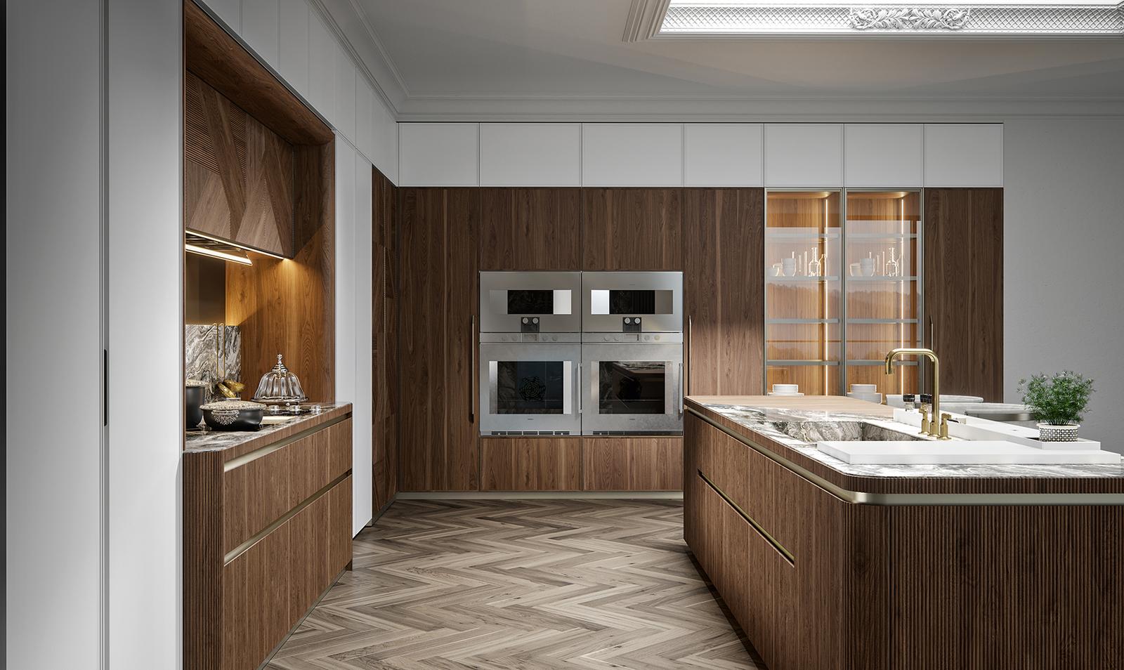 Lacquered kitchen without handles Old Line Glamour