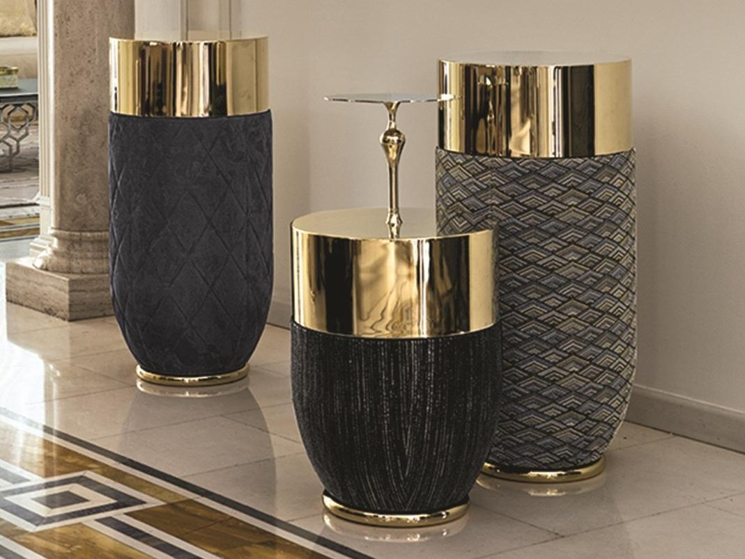 Round leather table | Godwin by Longhi