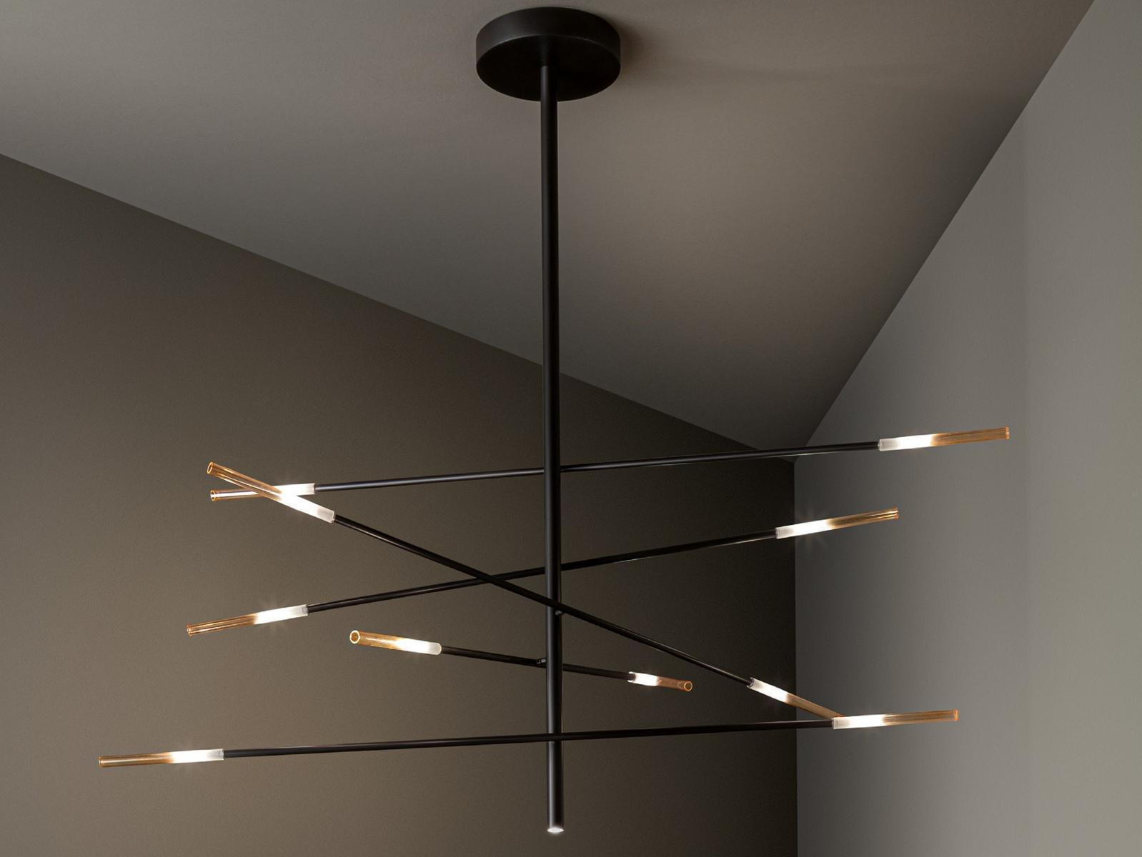 Painted metal pendant lamp | Crossroad by Bonaldo