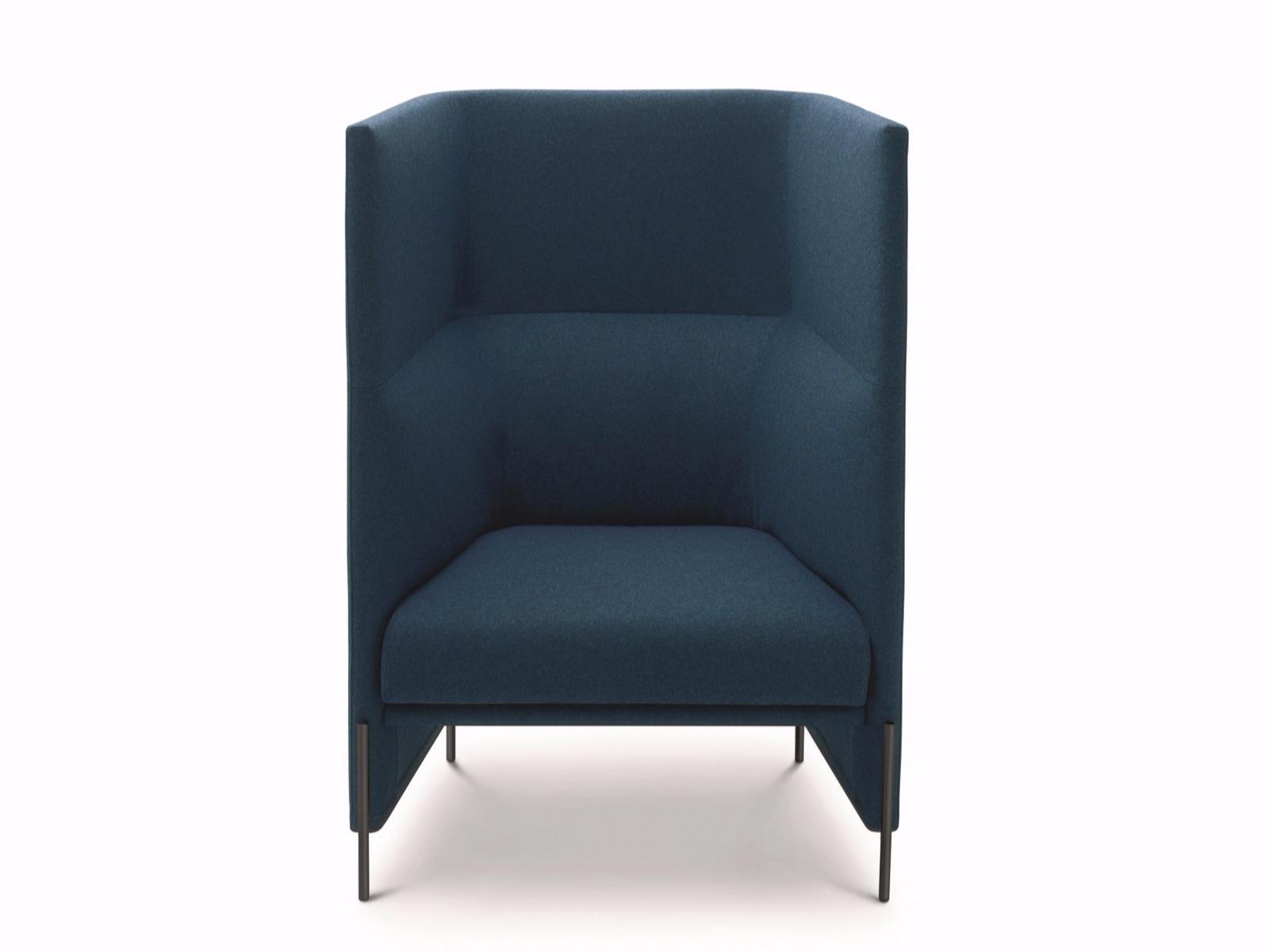 Upholstered high-back fabric armchair | Algon by Arflex