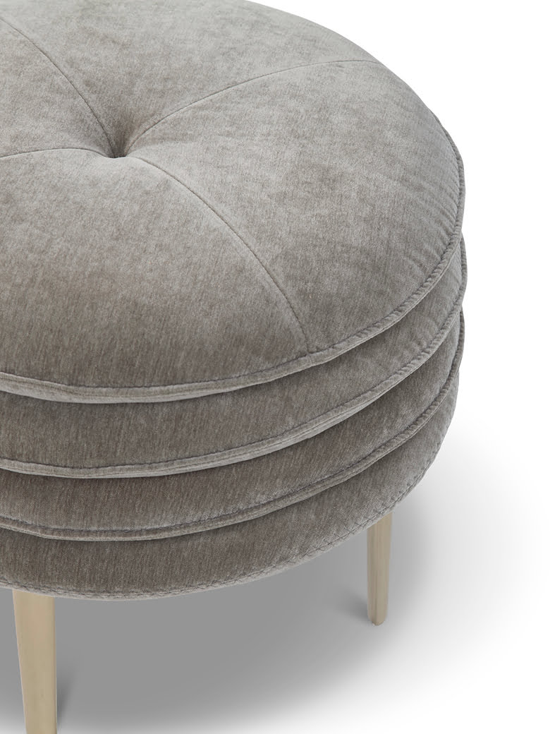 Stylish, multi-layered Mater Familias poufs offer comfort, practicality, and versatility for any room, enhancing space with a unique design accent. | Mater Familias by Calia Italia