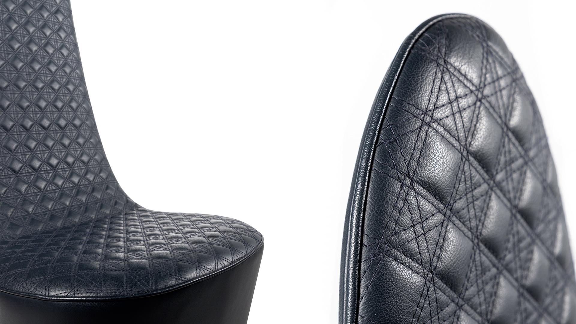 Upholstered high-back leather chair | Swan by Reflex