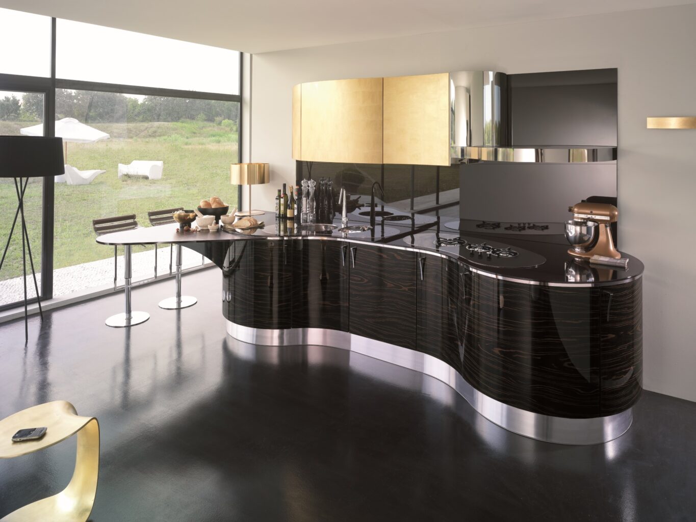Metal kitchen with handles Aster Cucine Domina