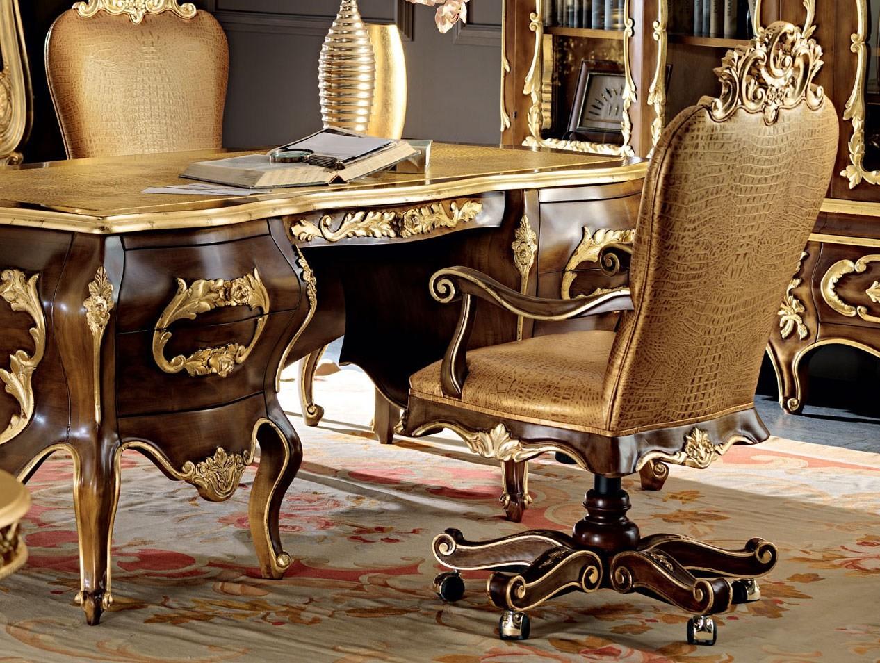 Swivel executive chair with 5-spoke base with castors | 11505 by Modenese Gastone