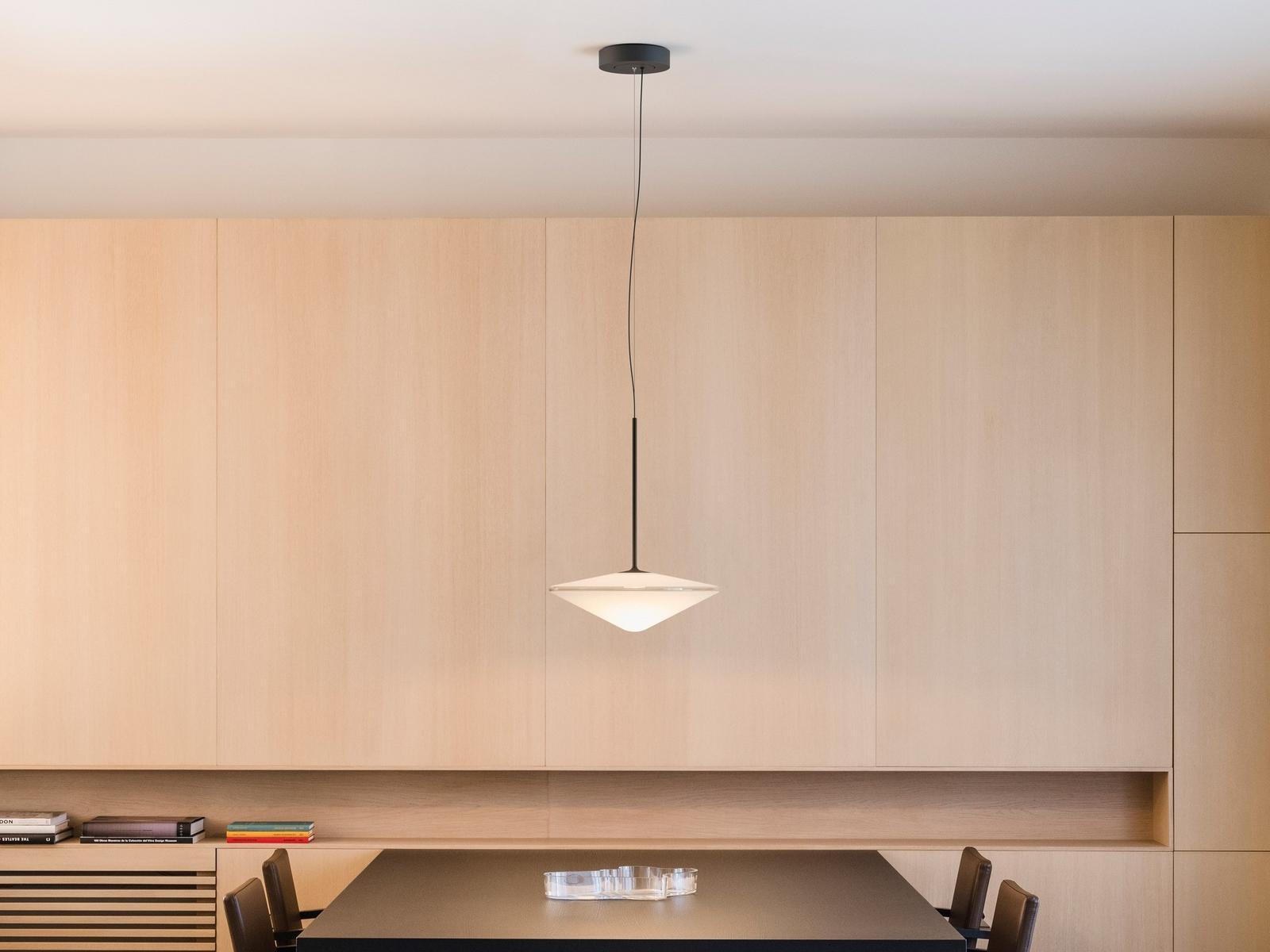 LED direct light glass and steel pendant lamp | Tempo 5774_5780 by Vibia
