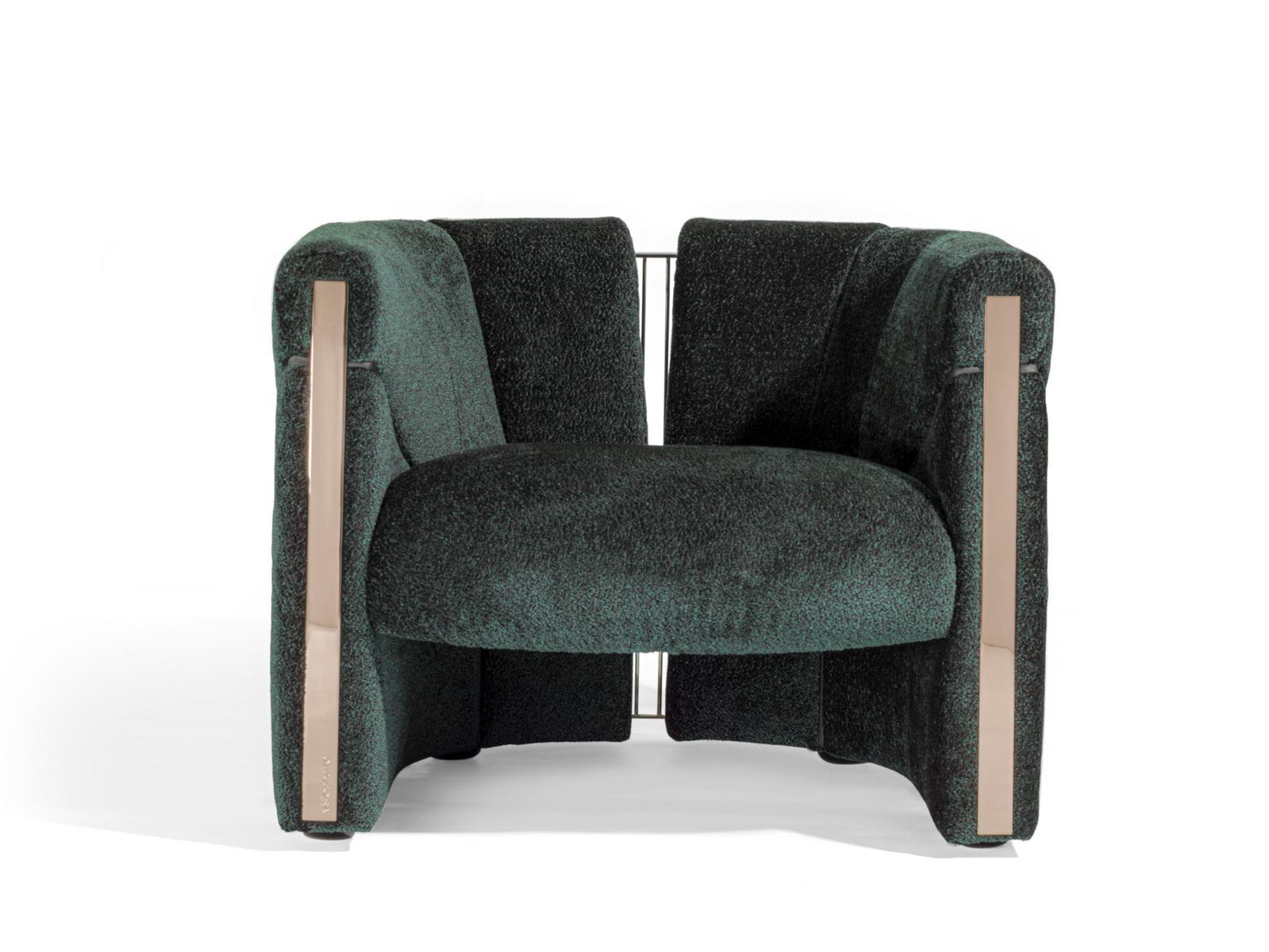 Upholstered fabric armchair with armrests | Petra by Visionnair