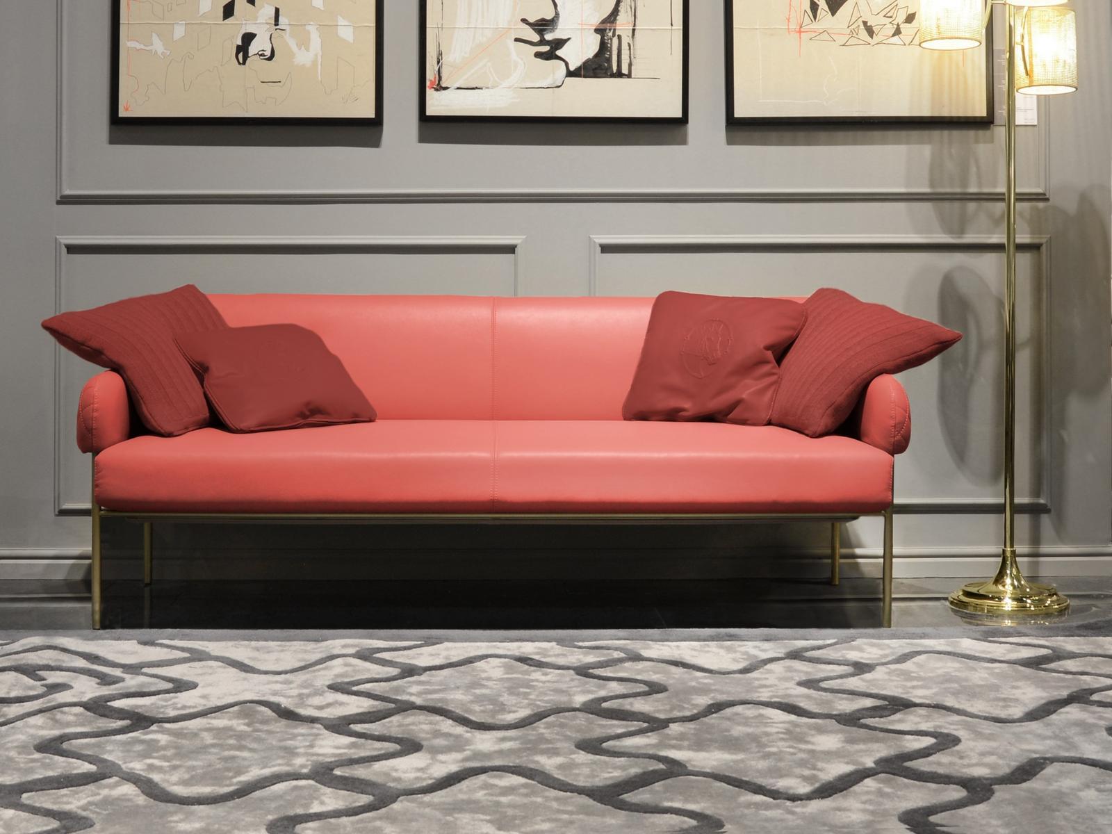 Upholstered leather sofa | Ginevra by Formitalia