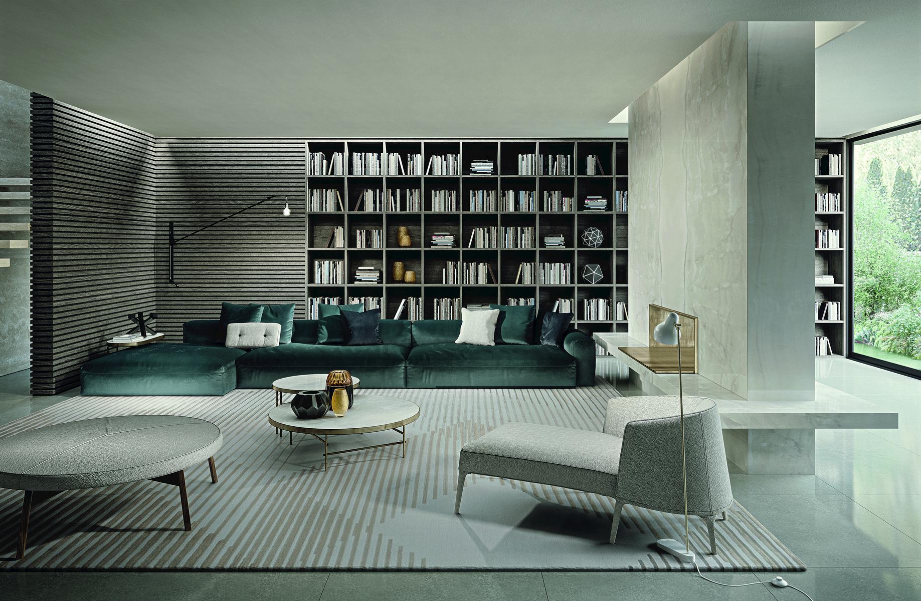 Sectional fabric sofa | Cooper by Frigerio