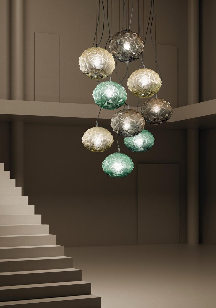 Glass pendant lamp | Emisphera by Sylcom