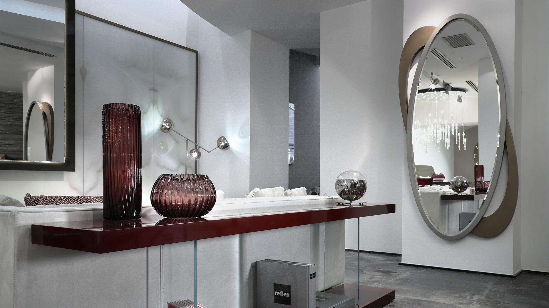 Oval wall-mounted mirror | Galassia by Reflex