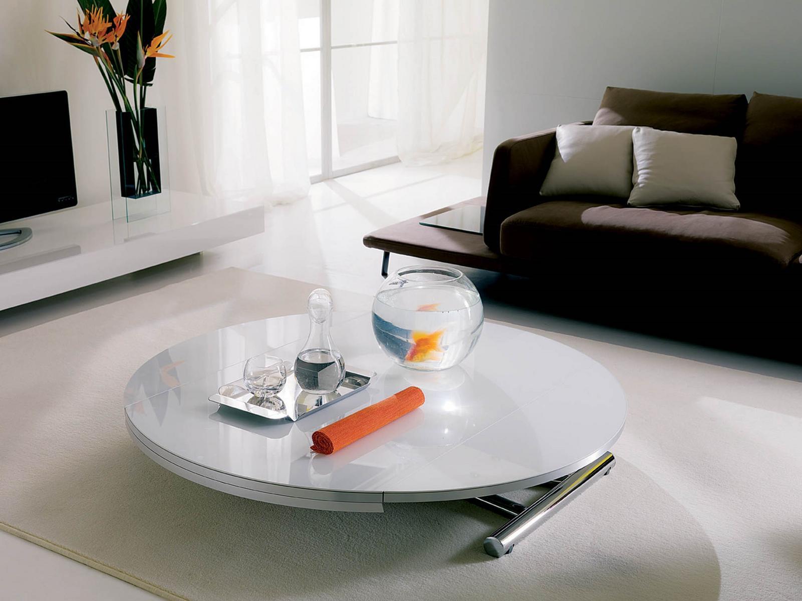 Height-adjustable crystal coffee table | Globe Cr by Ozzio Italia