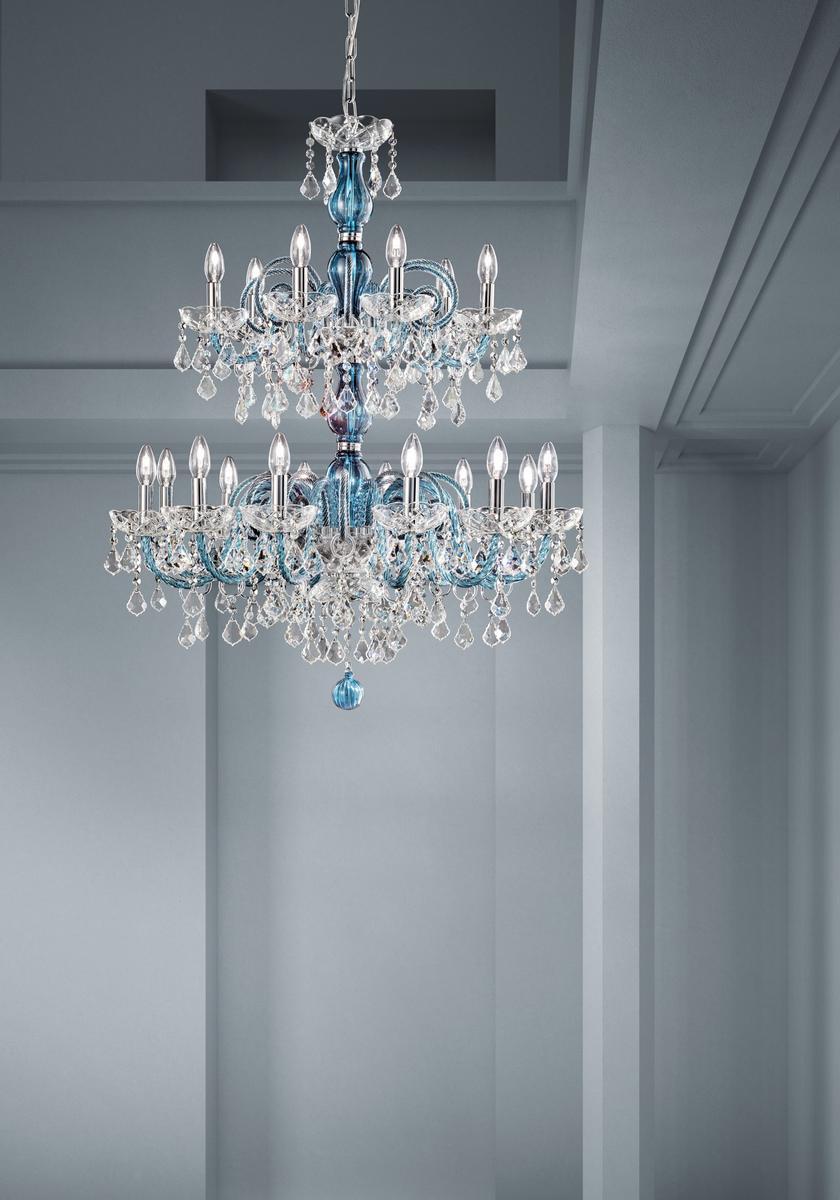 Glass chandelier with crystals | Dandolo by Sylcom