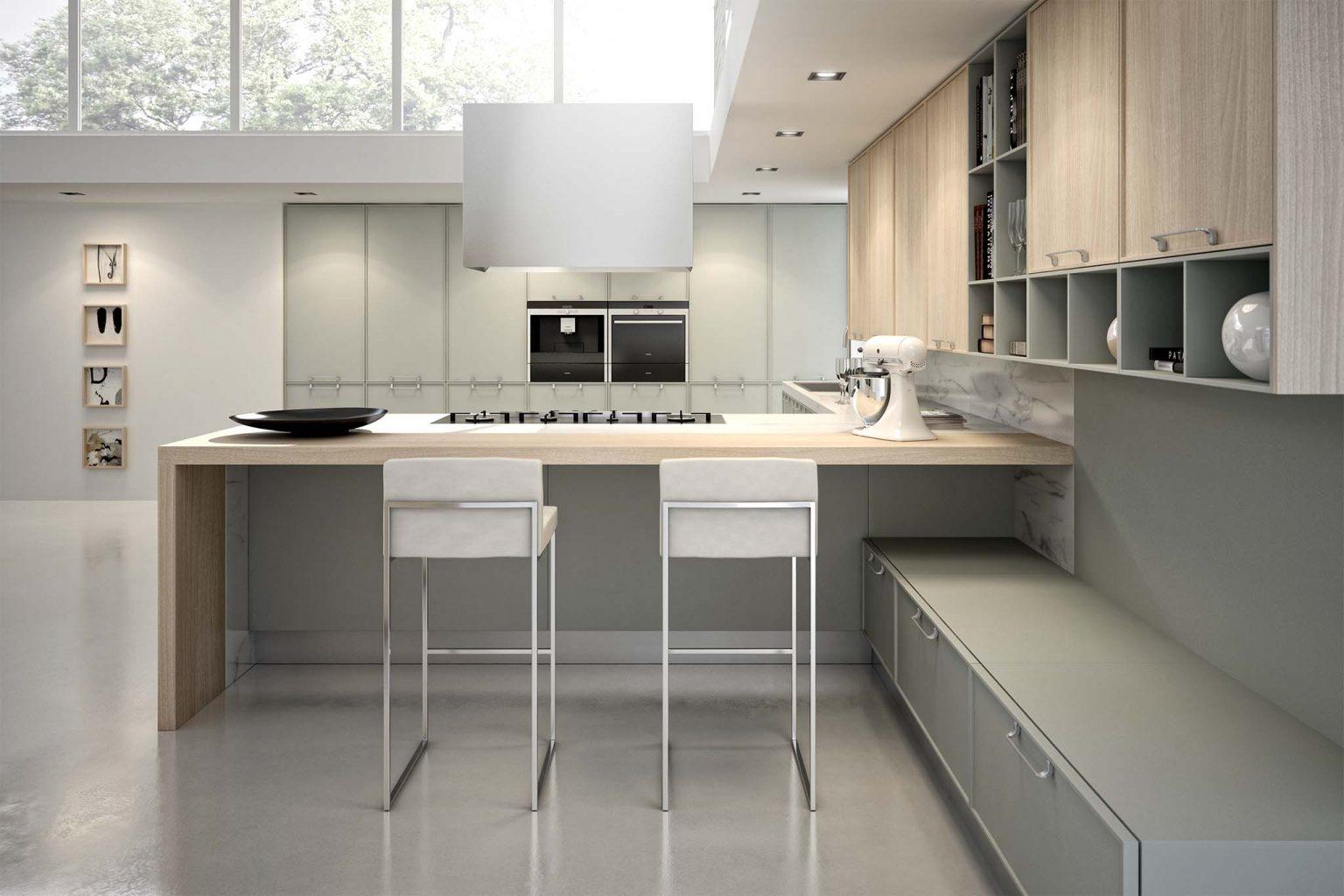Lacquered kitchen with handles Aster Cucine Avenue