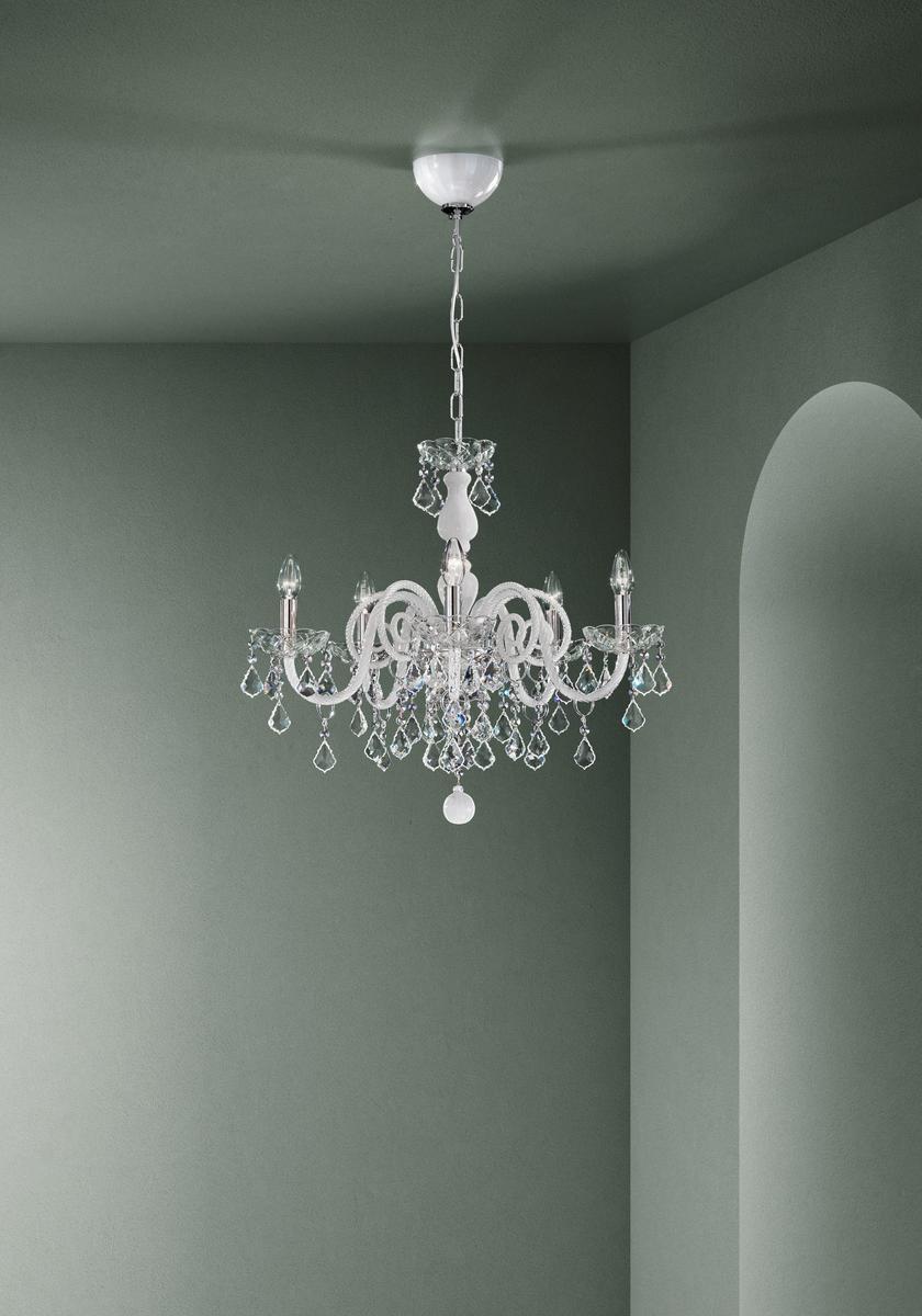 Glass chandelier with crystals | Dandolo by Sylcom
