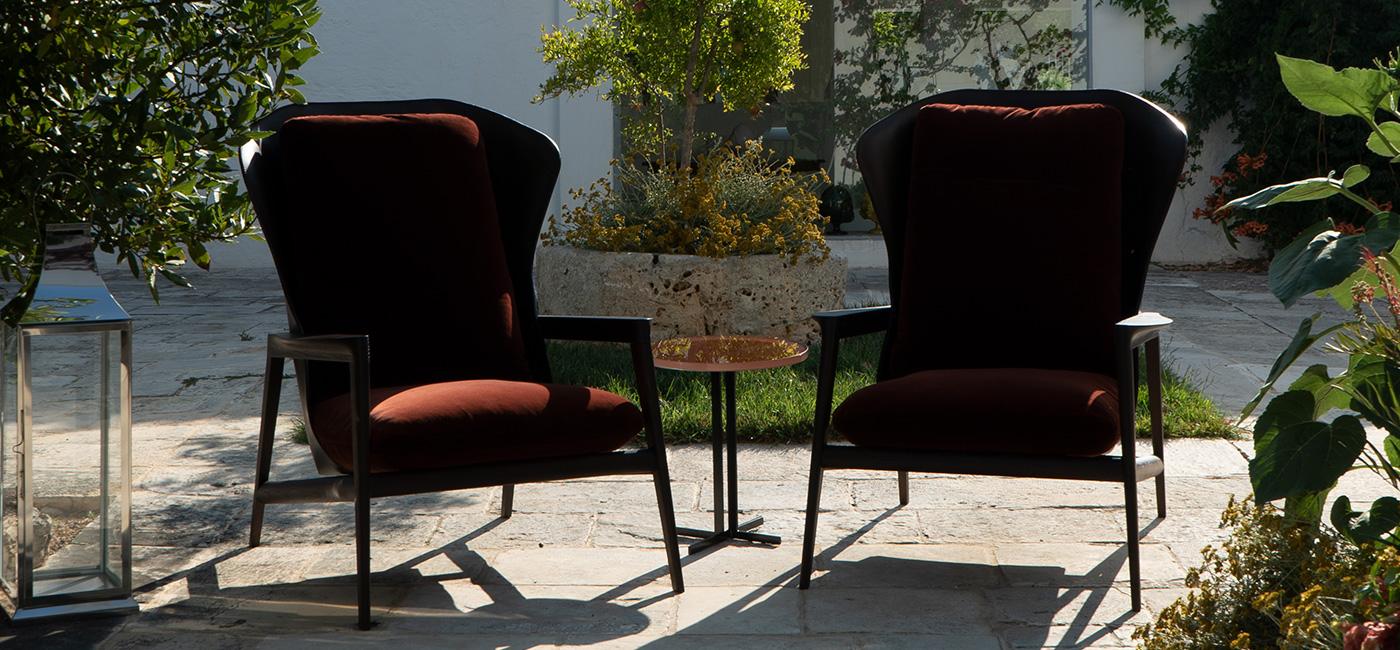 High-back armchair with armrests | Margaret by Natuzzi Italia