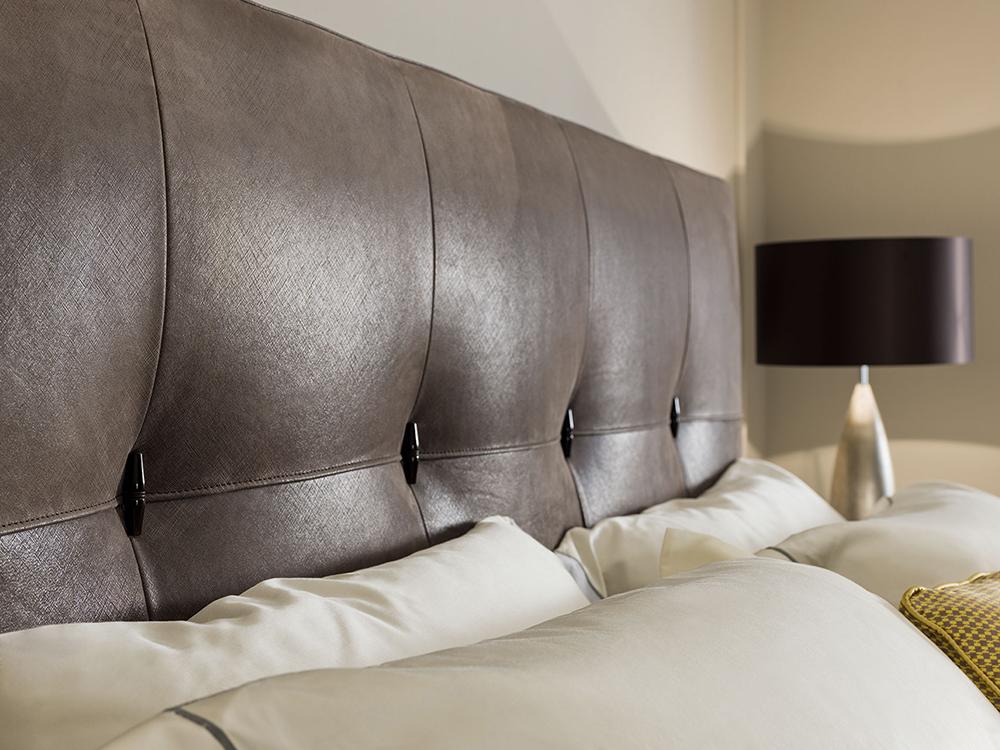 Nabuk bed with upholstered headboard | Jacob by Galimberti Nino