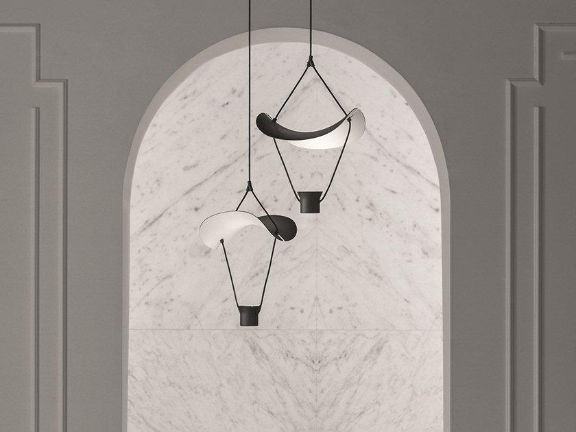 LED painted metal pendant lamp | Vollee S1p Up by Masiero