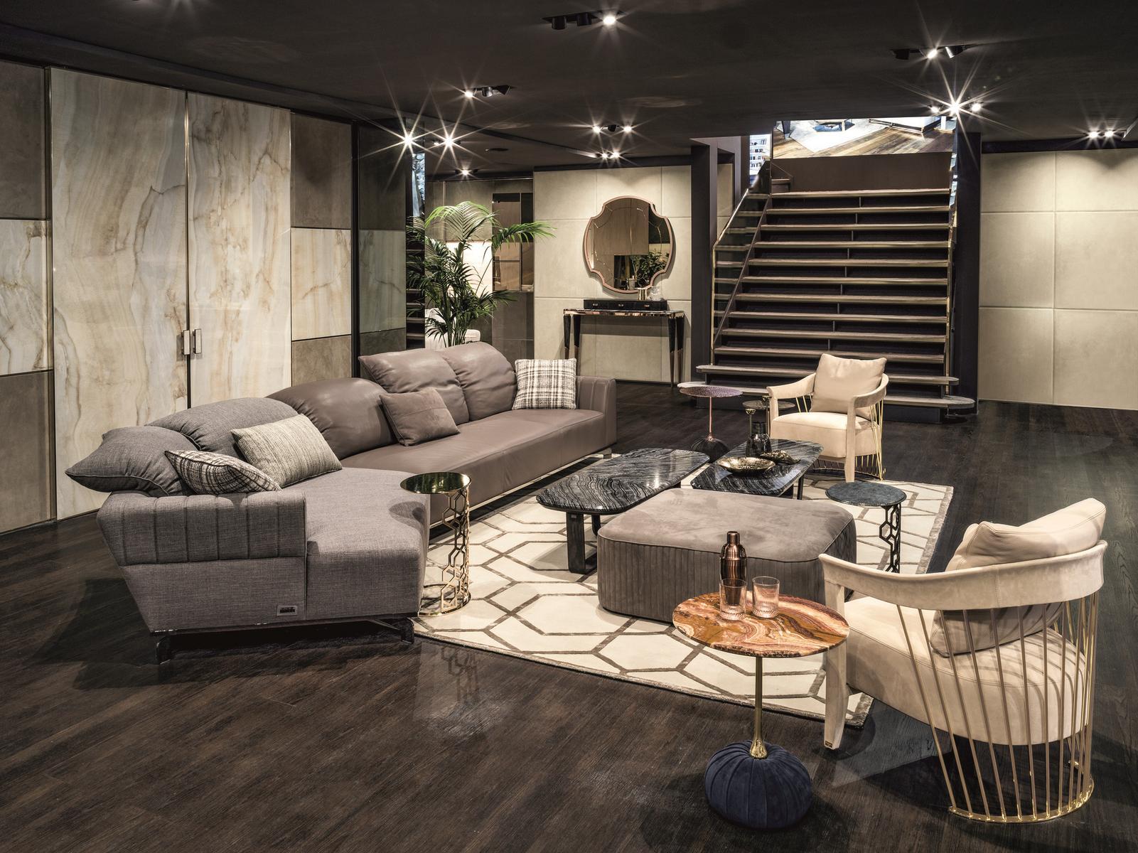 Corner velvet sofa | Sheffield by Longhi