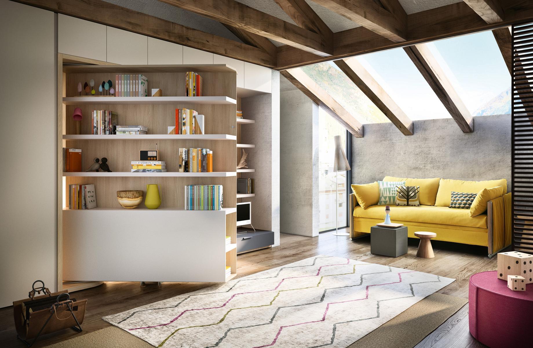 Storage wall with fold-away bed | Lgm01/tav by CLEI