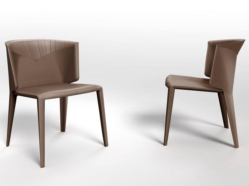 Upholstered tanned leather chair | Anastasia Dining by Visionnair