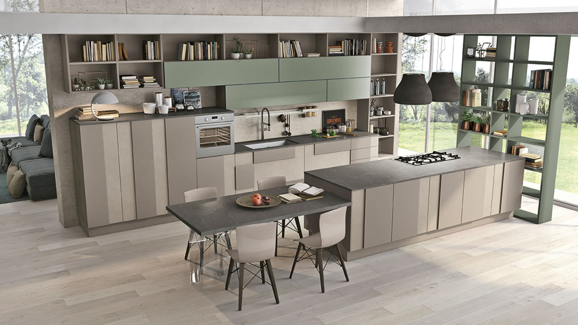 Lacquered kitchen with integrated handles Lube Cucine Creativa