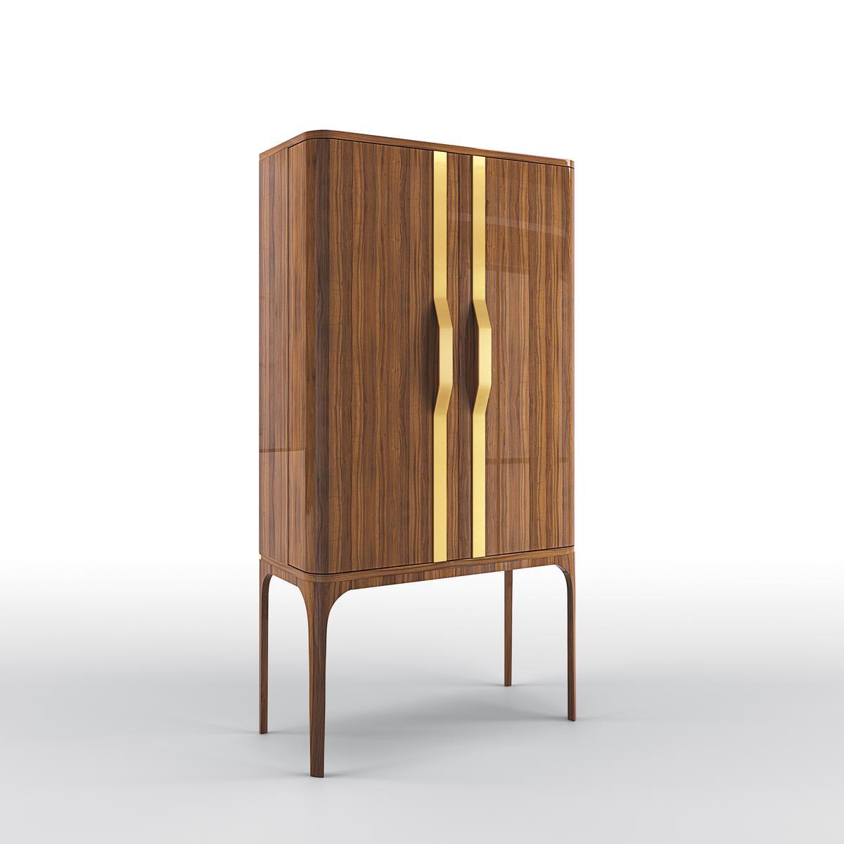Walnut highboard with doors | Venus by Bruno Zampa