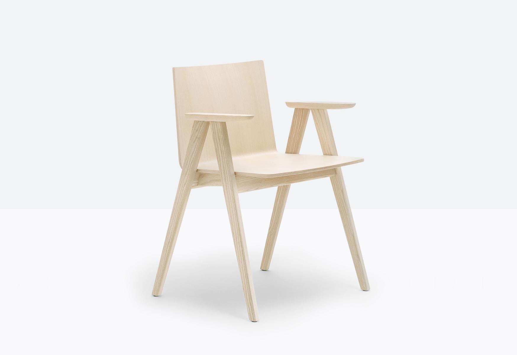 Ash chair with armrests | Osaka 2815 by Pedrali