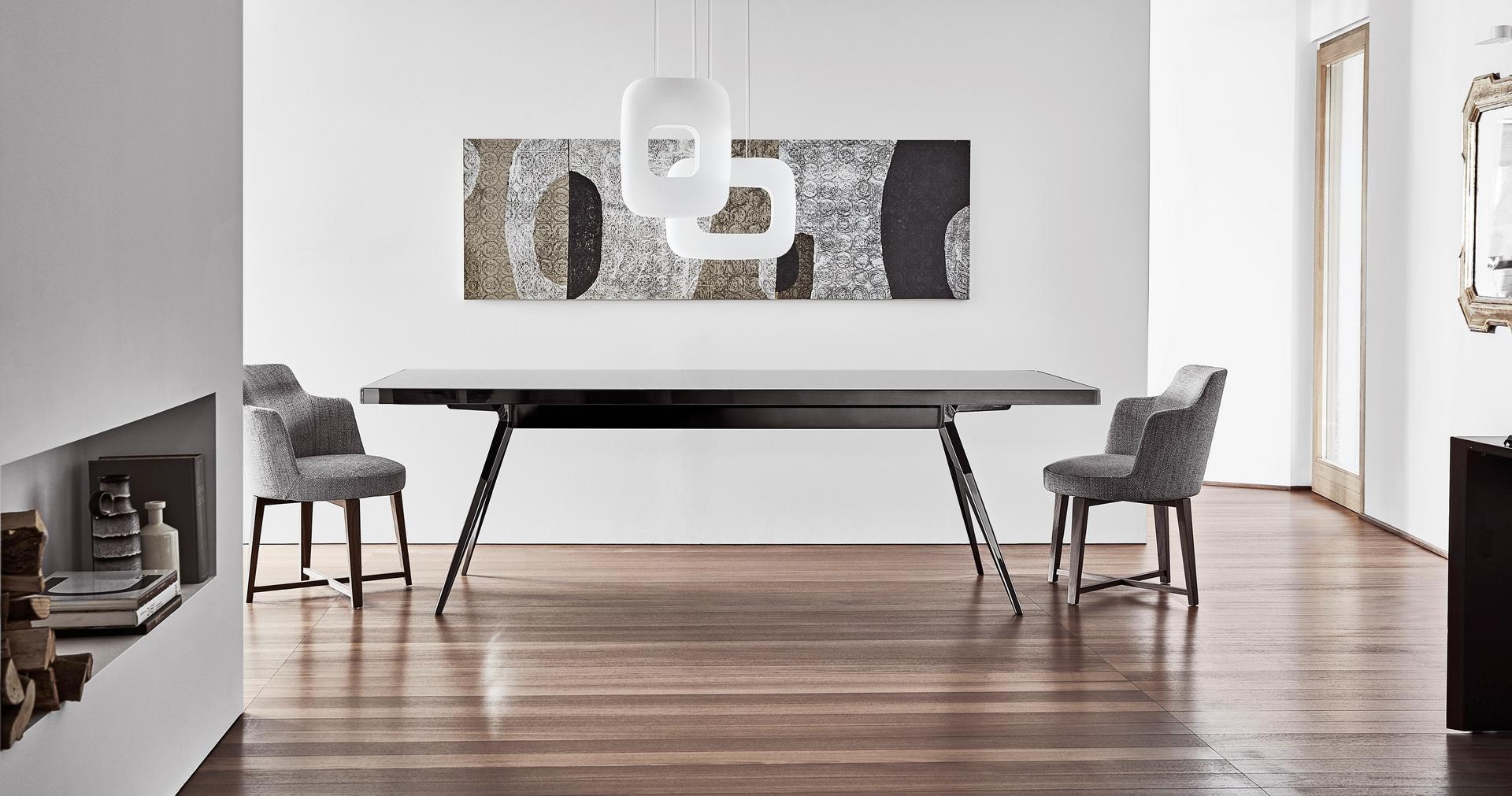 Upholstered fabric chair with removable cover with armrests | Hera by Flexform