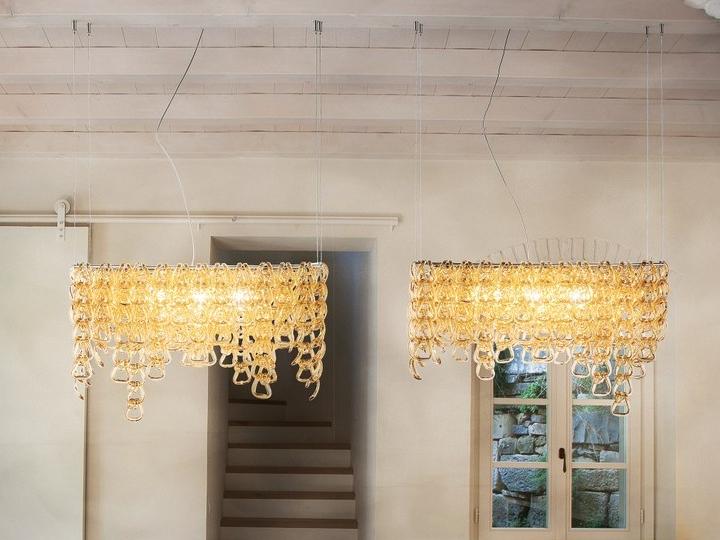 Direct light blown glass pendant lamp | Minigiogali Sp Clo by Vistosi