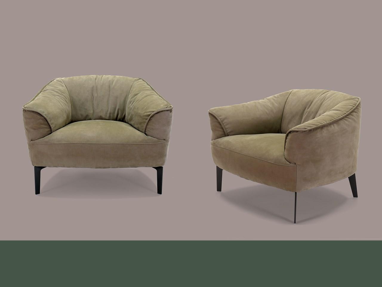 Leather armchair with armrests | Sigmund by Borzalino