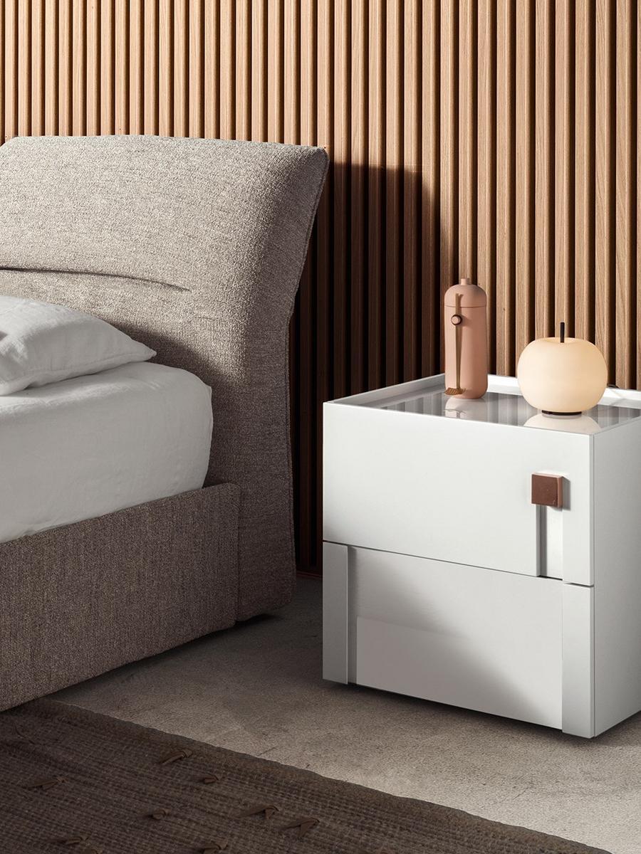 Wooden bedside table with drawers | Logos by Pianca
