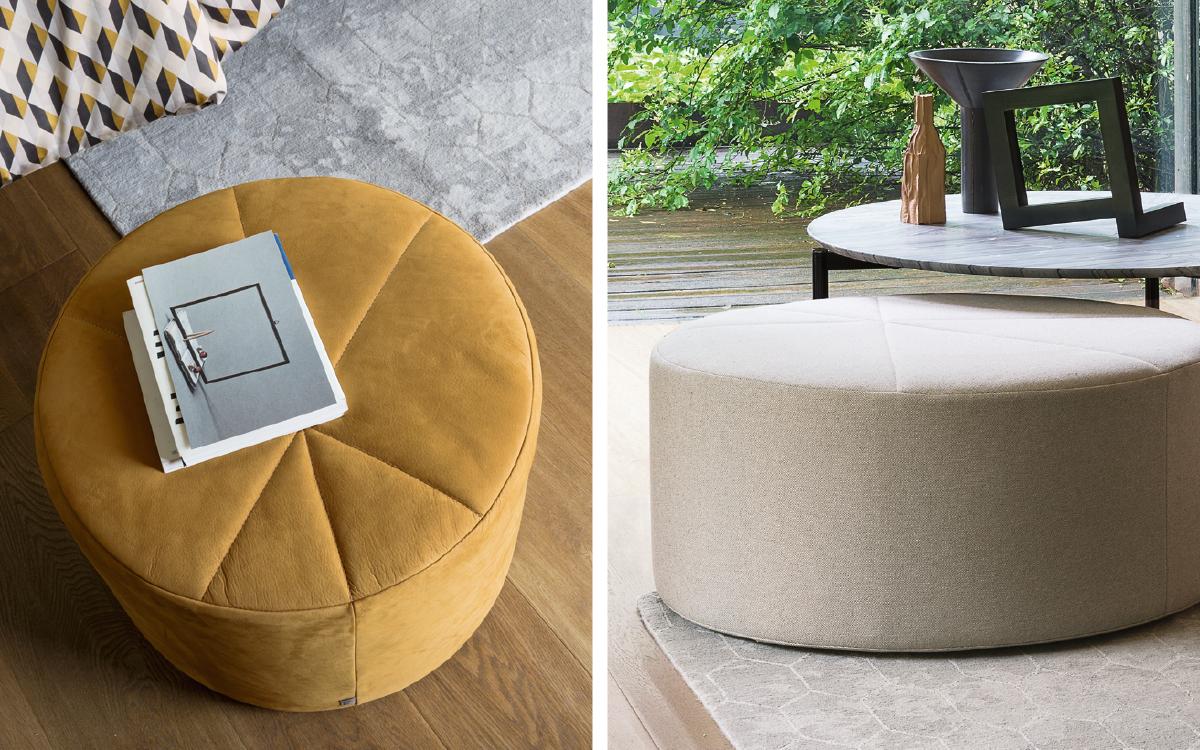 Round fabric pouf | Moon by Flou