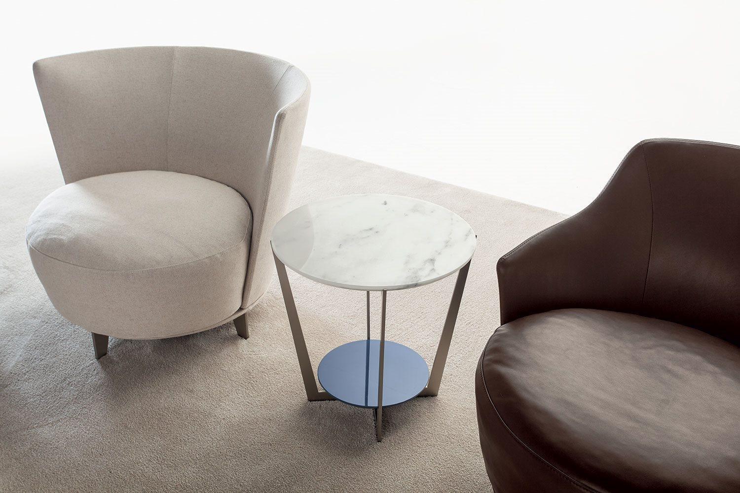 Leather armchair with high back in a contemporary style | Jammin by Alberta Salotti