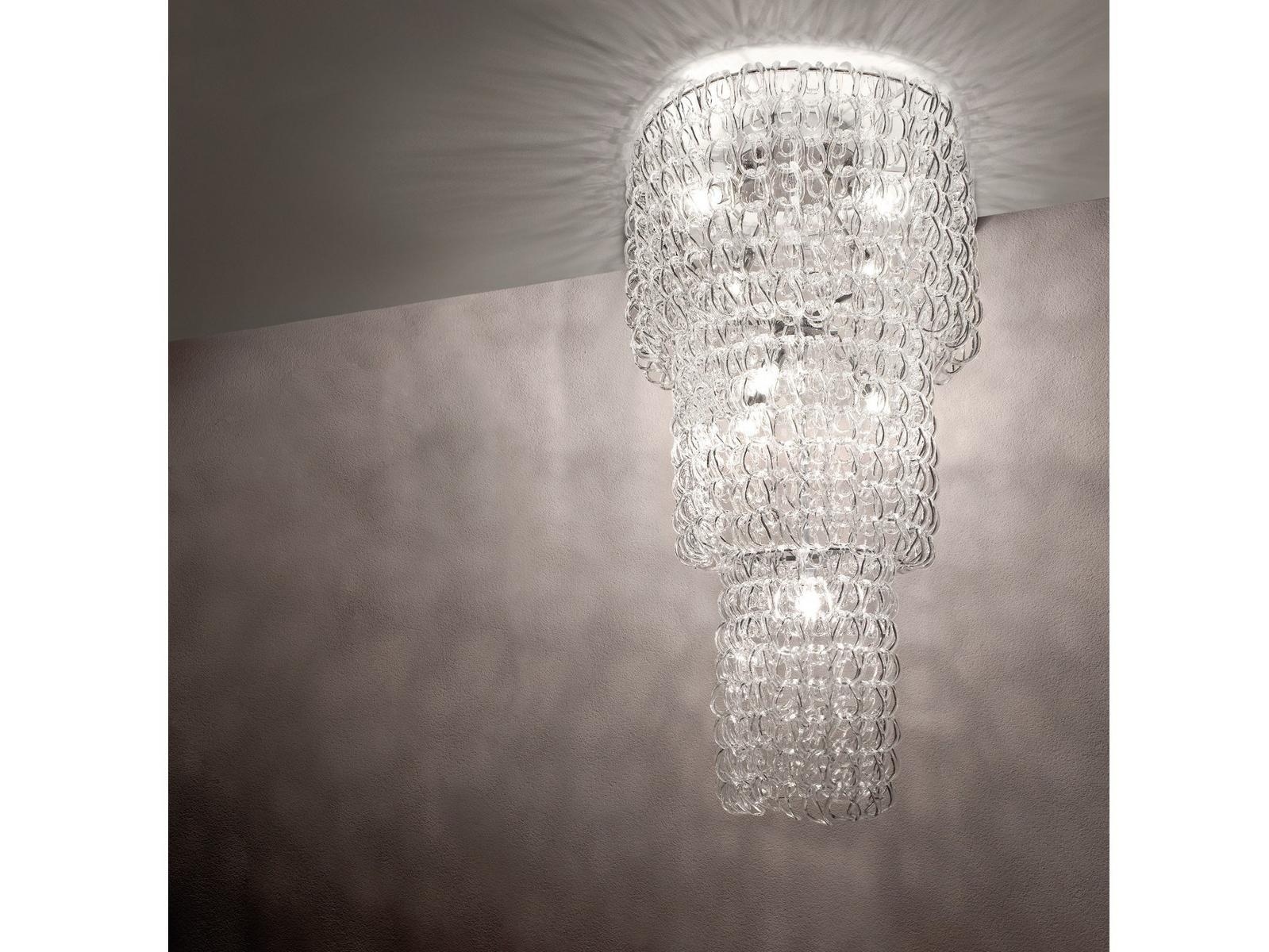 Crystal ceiling lamp | Giogali Pl Ca3 by Vistosi