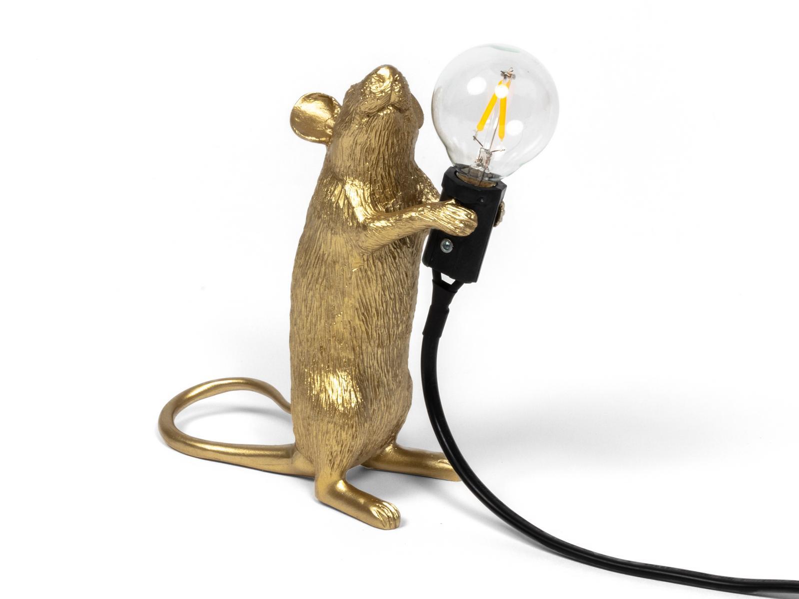LED resin table lamp | Mouse Lamp Gold - Step by Seletti