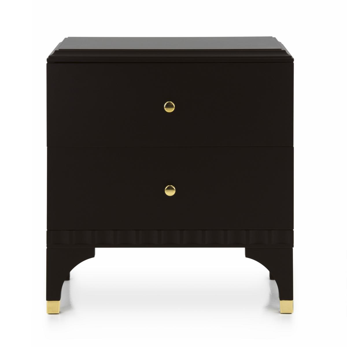 Wooden bedside table with drawers | Ellipse 0cd350 by Sevensedie