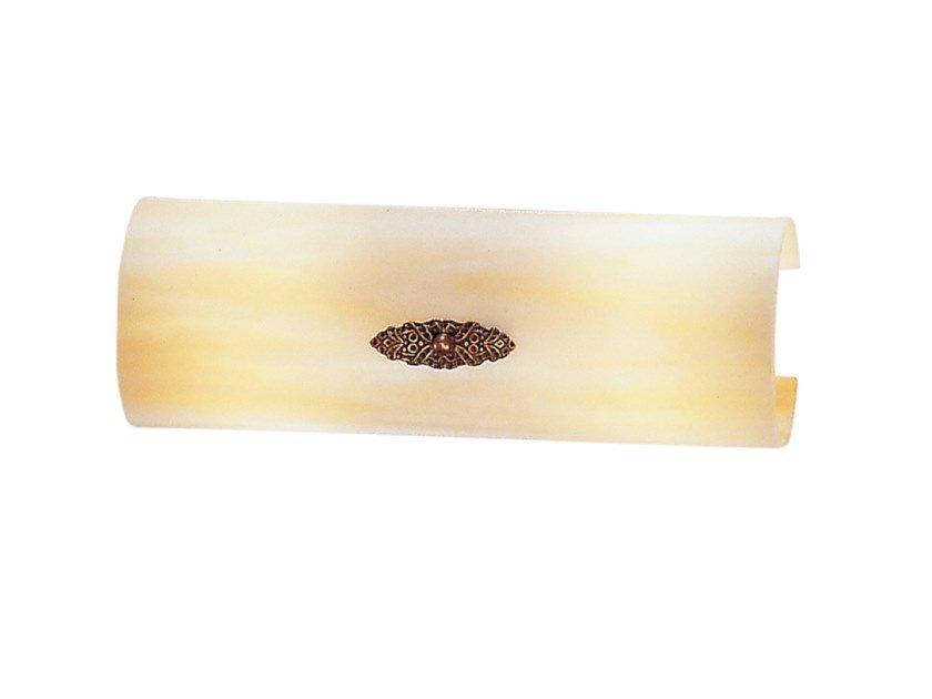 Antique Brass finish wall light with onyx glass | Brian 4001/a2 by Possoni Illuminazione