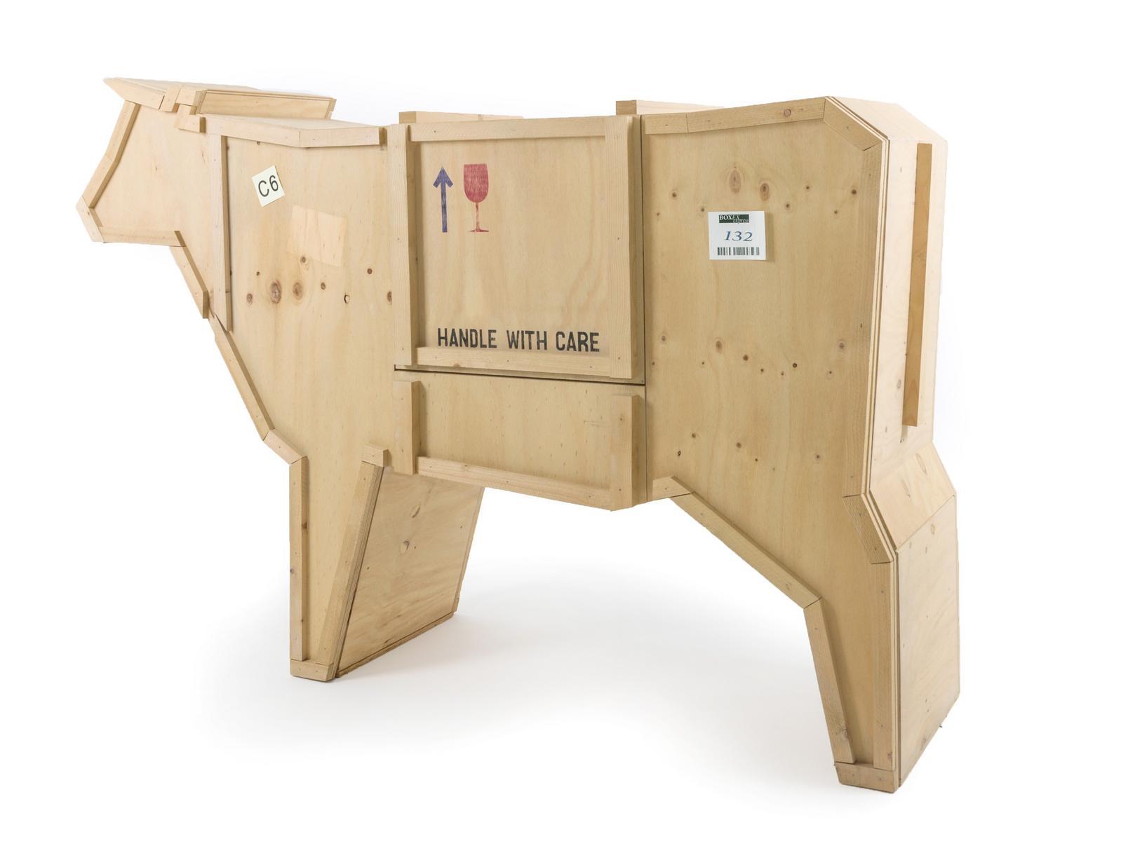 Wooden highboard with doors | Sending Cow by Seletti